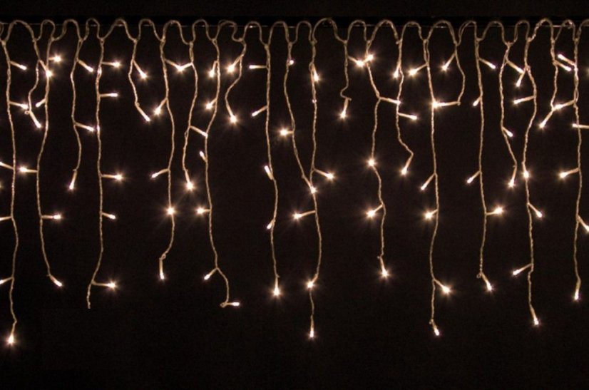 LUMA LED Christmas light rain, 105 LEDs 2,5m power cable 5m IP44 warm white with a timer