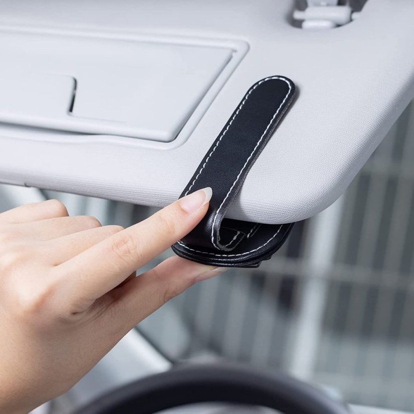 HONDA leather holder for glasses for the screen, holder for glasses - black leather