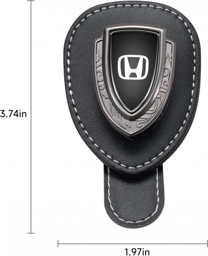 HONDA leather holder for glasses for the screen, holder for glasses - black leather