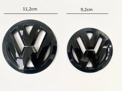 VW Scirocco 2009-2014  embleem voor en achter, logo (11,2 en 9,2 cm) - zwart glanzend