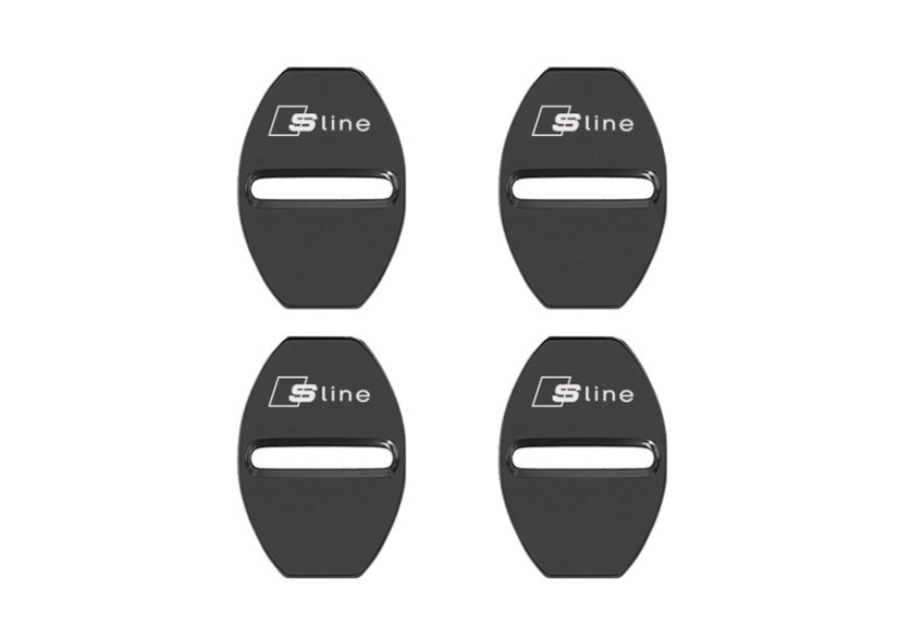 4 pcs AUDI S LINE Protective cover for the door latch- black glossy