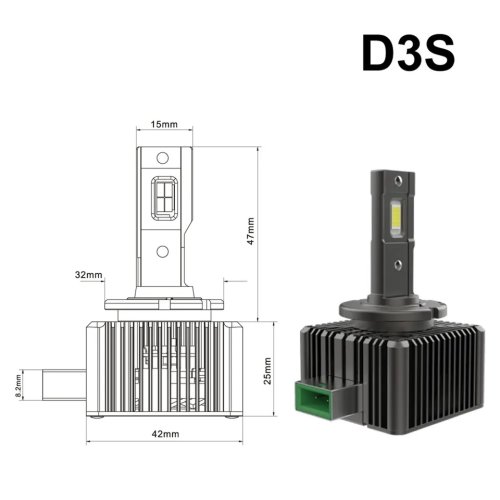 D3S Priekšējās LED ksenona spuldzes gaismām, D3S līdz 500% vairāk spilgtuma 6000-6500k