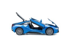 BMW i8 modèle métallique jouet batterie lumières son 1:32 Blanc