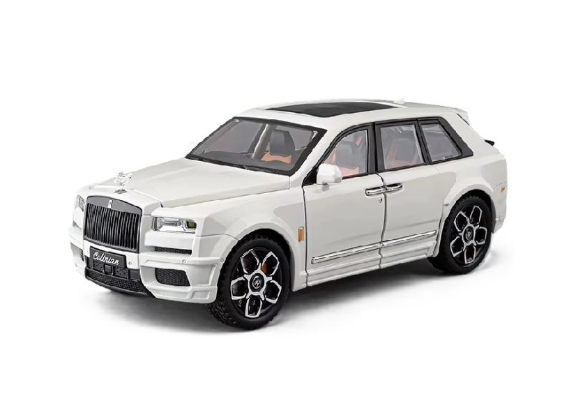 Rolls Royce Cullinan metalen model speelgoedbatterijverlichting klinkt 1:20 Wit