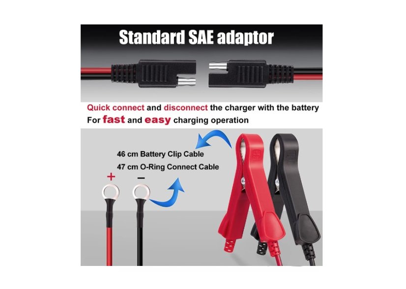 Fully automatic intelligent charger 5A - 6V 12V LCD display portable