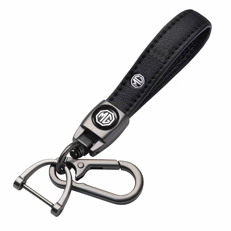 MG key fob, keychain black leather