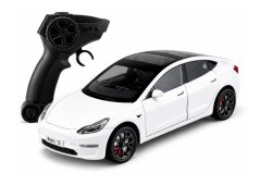 RC Tes model 3 kovový model hračka na baterie světla zvuk 1:24 Bílá