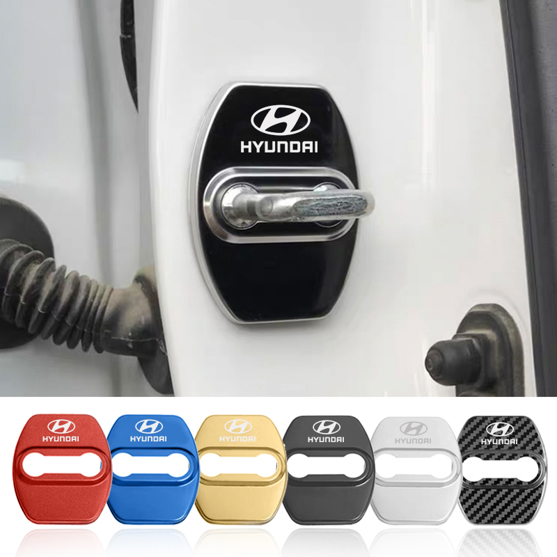 4 pcs HYUNDAI A Protective cover for the door latch- black glossy