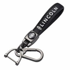 LINCOLN key fob, keychain black leather