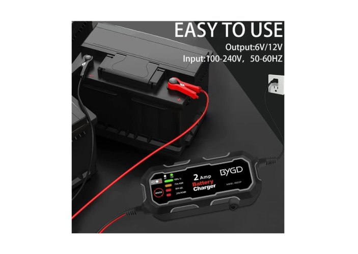 Fully automatic intelligent charger 2A - 6V 12V portable