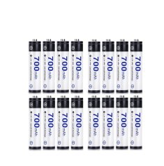 16ks DOUBLEPOW výkonné nabíjecí baterie AAA 700 mAh 1,2V Ni-Mh, 1500x nabití