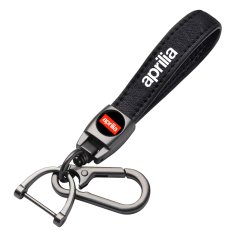 Aprilia key fob, keychain black leather