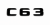Mercedes-text C63 - blanksvart 110mm