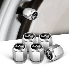 4 pcs INFINITI valve caps, valve covers silver/chrome