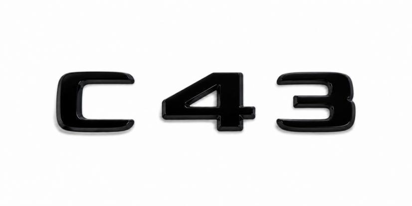 Mercedes lettering C43 - glossy black 108mm