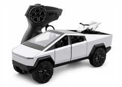 RC Tes Cybertruck kovový model hračka na baterie světla zvuk 1:24 Stříbrná