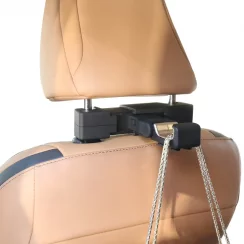 Unikátní závěsný háček, věšák hlavové opěrky přední sedačky bez držáku na telefon a tablet