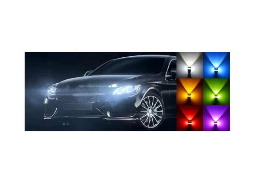 Car bulbs with LED backlight T10 12V 18SMD-3030 + 3014 CSP Canabus 400LM Blue
