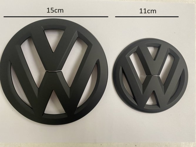 Volkswagen TIGUAN 2018-2019 Emblem vorne und hinten, Logo (15 cm und 11 cm) – schwarz matt