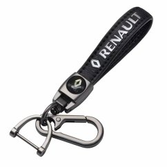 RENAULT key fob, keychain black leather