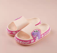 DINOSAURUS non-slip children's slippers for home, garden or beach - rose