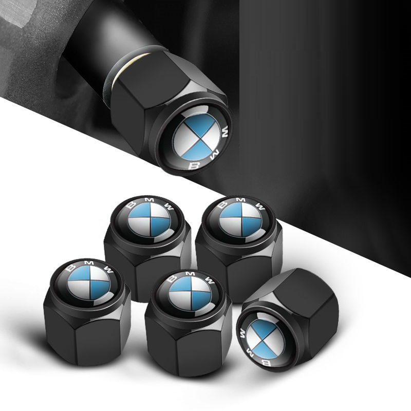 4 pcs BMW valve caps, black valve covers