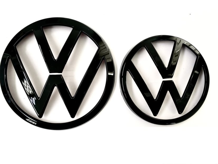 VW GOLF VIII MK8 (2021-2023) front and rear emblem, logo (14cm and 11cm) - glossy black