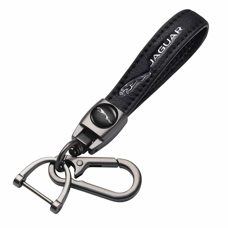 JAGUAR key fob, keychain black leather
