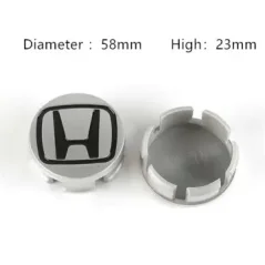4pcs Wheel center caps HONDA 58mm silver black 44732-S5P-A01
