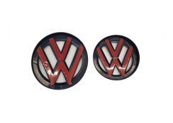 VW GOLF VII MK7 (2014-2017) front and rear emblem, logo (13.5cm and 11cm) - black matte