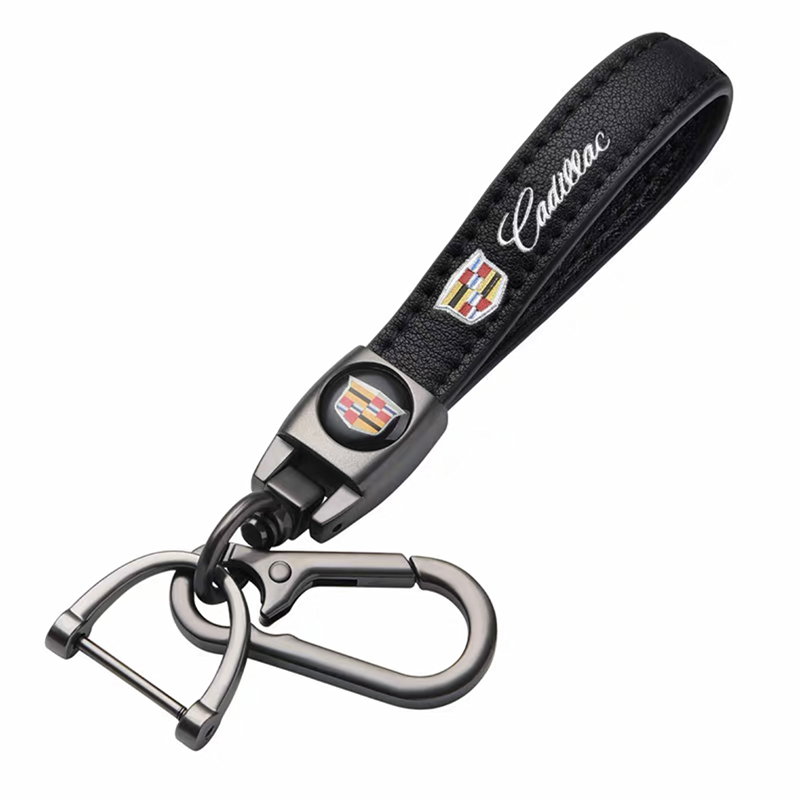 CADILLAC key fob, keychain black leather