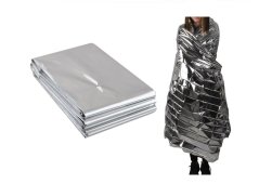 Manta térmica de emergência 160x210cm 10 peças prateada