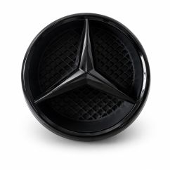 Gloss black front grille emblem for Mercedes-Benz E-Class and GLK-Class (2013–2019)