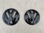 VW POLO 6R (2009-2013) front and rear emblem, logo (11.2cm and 12.4cm) - black glossy