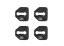 4 pcs SUBARU Protective cover for the door latch- black glossy