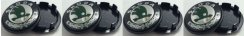 4pcs Wheel center caps ŠKODA 56mm black green 5E0601151FOD 5JA601151