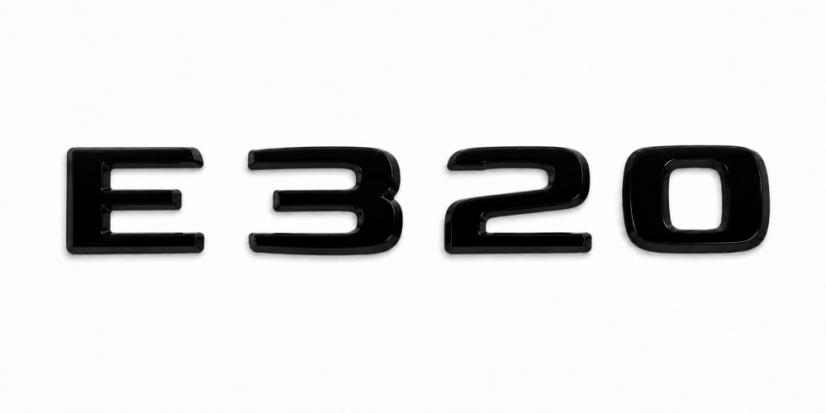 Mercedes lettering E320 - glossy black 140 mm