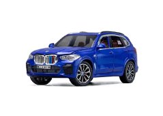 BMW X5 kovový model hračka na baterie světla zvuk 1:24 Modrá