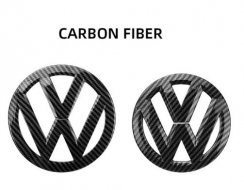 VW Volkswagen GOLF IV (MK4) 1998-2004 (11,2cm a 12,2cm) ees ja taga embleem, logo - Carbon