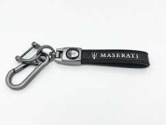 MASERATI key fob, keychain black leather