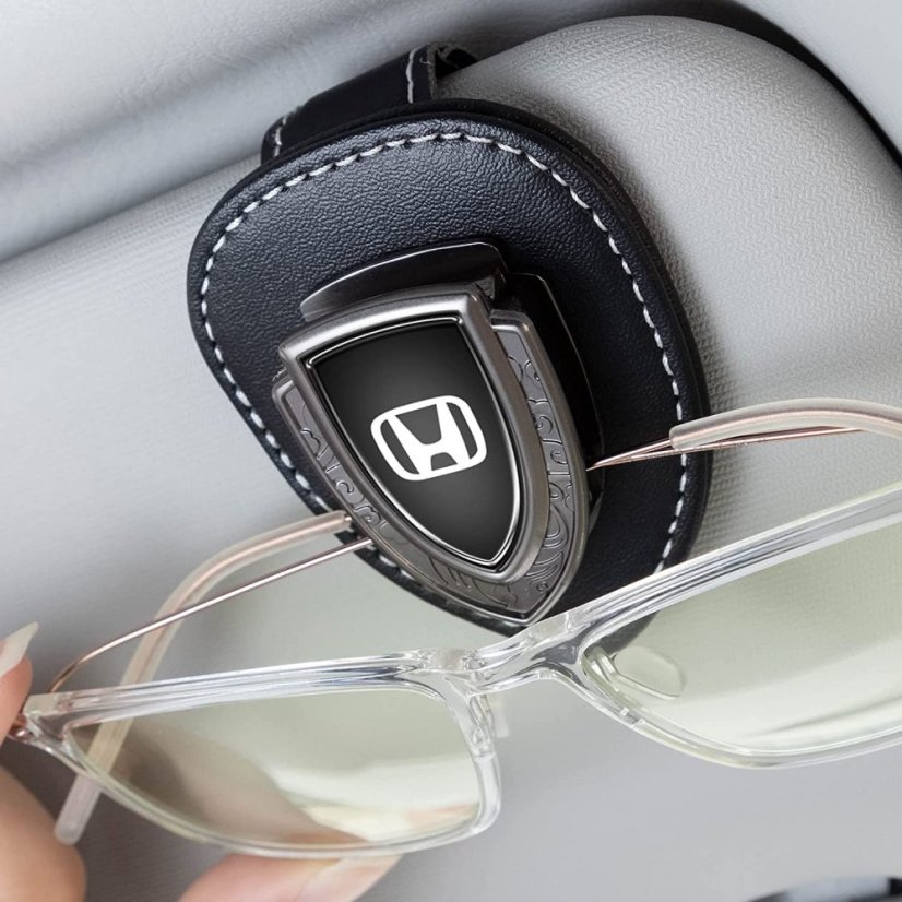 HONDA leather holder for glasses for the screen, holder for glasses - black leather