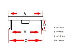 Rato centrinis dangtelis TOYOTA 62mm sidabrinis 42603-12730 4260312730