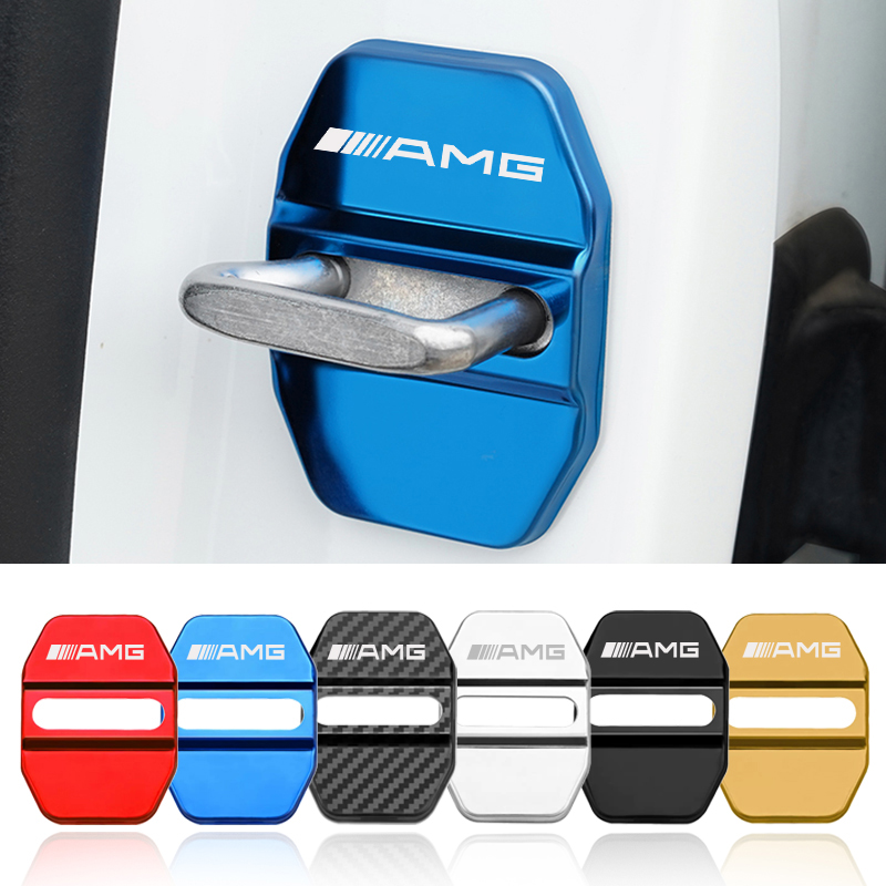 4 pcs MERCEDES AMG Protective cover for the door latch- silver