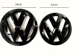 VW Touan (5T1) 2016-2020 insignă față și spate, logo (14 cm și 12 cm) - negru lucios