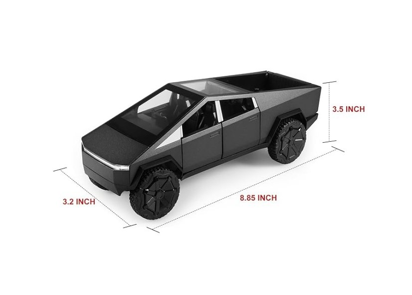Tes Cybertruck metalen model speelgoedquad op batterijen 1:24 Zwart