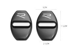4 pcs VOLKSWAGEN R LINE New logo Protective cover for the door latch- black glossy