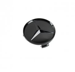 Wheel center cap MERCEDES BENZ 75mm black gloss B66470202