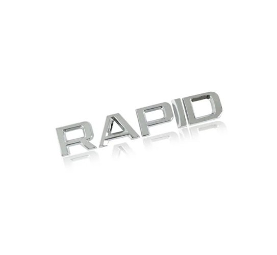 RAPID -opschrift - chroom glanzend 138mm