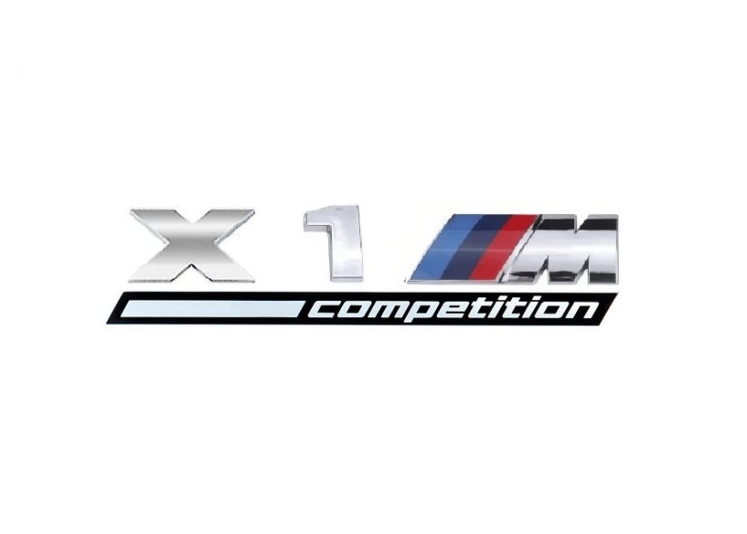 BMW X 1 competition lettering 170mm silver