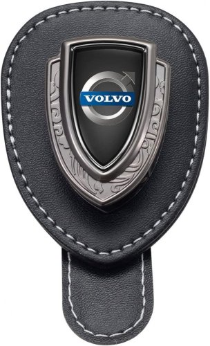 VOLVO leather holder for glasses for the screen, holder for glasses - black leather